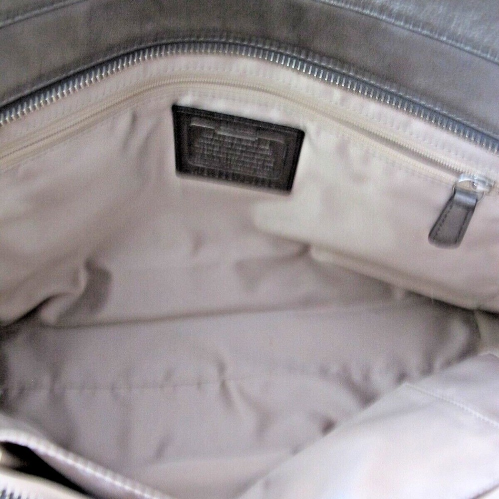 Coach Handbag Purse Taylor F26034 Satchel Pewter Gray Black Leather Tote - Picture 9 of 13